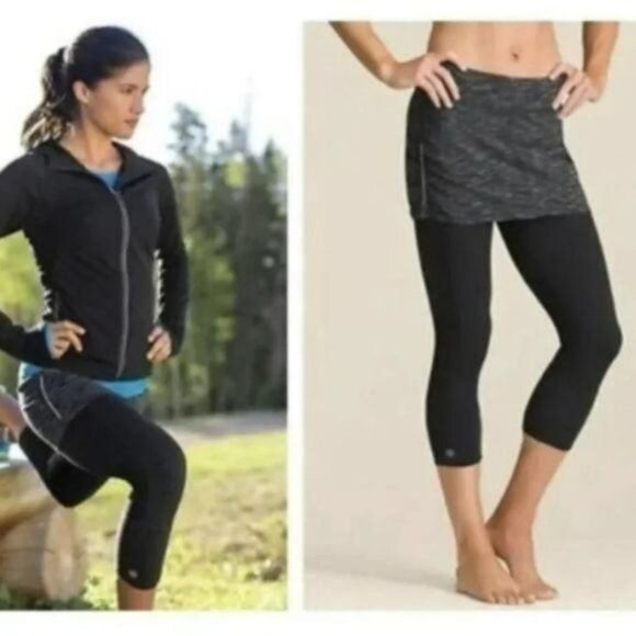 Athleta Aurora Contender 2 in 1 Women's Small Purple Skirted Athletic Leggings - Picture 2 of 10